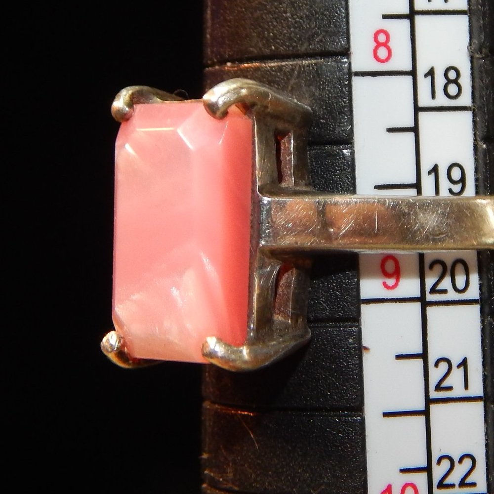 Two for One Pink Abalone Rings The Rectangle Stone is 925 Silver - Picture 9 of 9